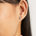 Chirpy Chic Silver Stud Earrings,,hi-res view 2