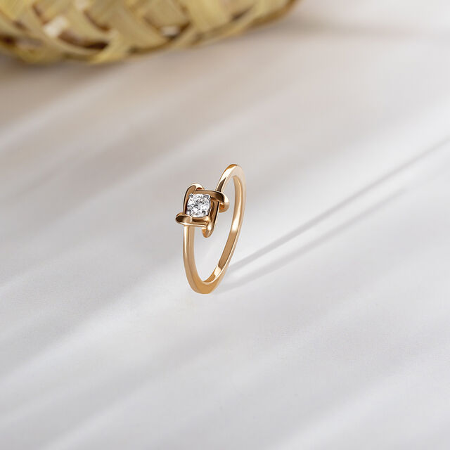 Basketry Elegance Gold and Diamond Finger Ring,,hi-res image number null
