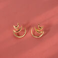 14KT Gilded Archways Yellow Gold Stud Earrings,,hi-res view 1