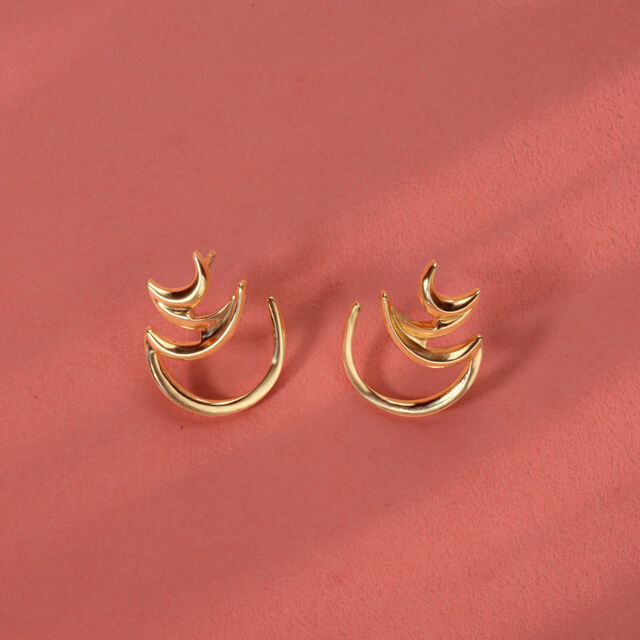 14KT Gilded Archways Yellow Gold Stud Earrings,,hi-res image number null