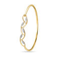 14KT Yellow Gold Creeper Chic Diamond Bangle,,hi-res view 2