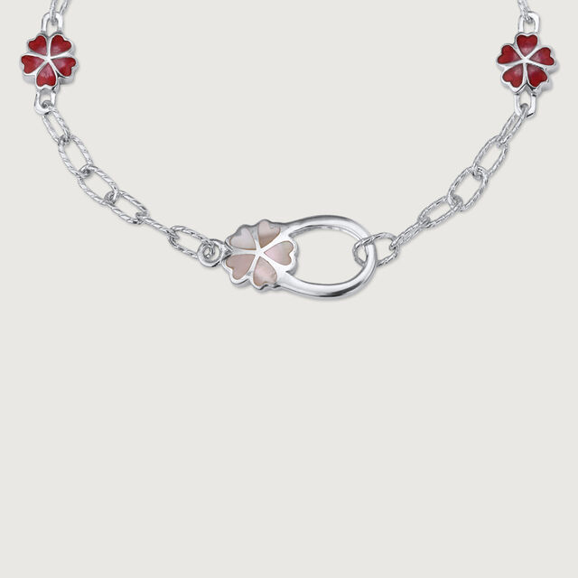 Mother of Pearl Floral Silver Bracelets,,hi-res image number null