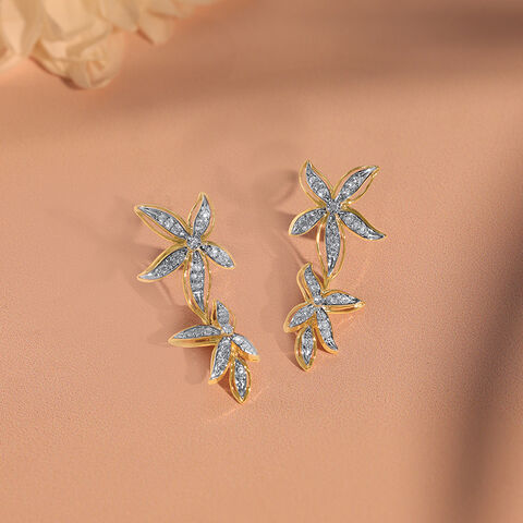 Blossom Cascade Diamond Drop Earrings
