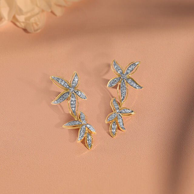 Blossom Cascade Diamond Drop Earrings,,hi-res image number null