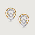 Twisted Elegance Gold & Diamond Stud Earrings,,hi-res view 3