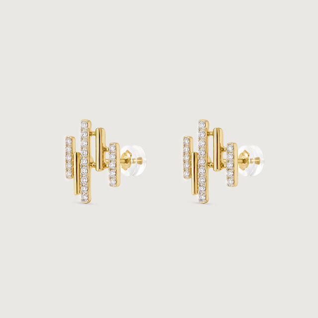 Dynamic Linear Diamond Stud Earrings,,hi-res image number null