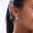 Mother of Pearl Moonlit Silver Drop Earrings,,hi-res view 2
