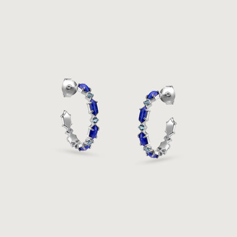Bold Artistic Silver Hoop Earrings