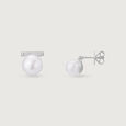 Chic Puff Silver Stud Earrings,,hi-res view 4