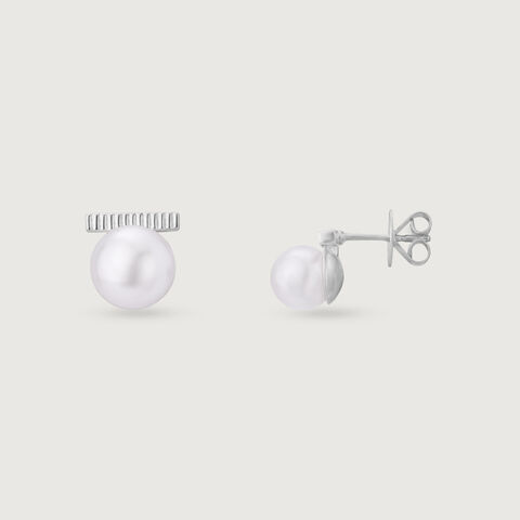 Chic Puff Silver Stud Earrings