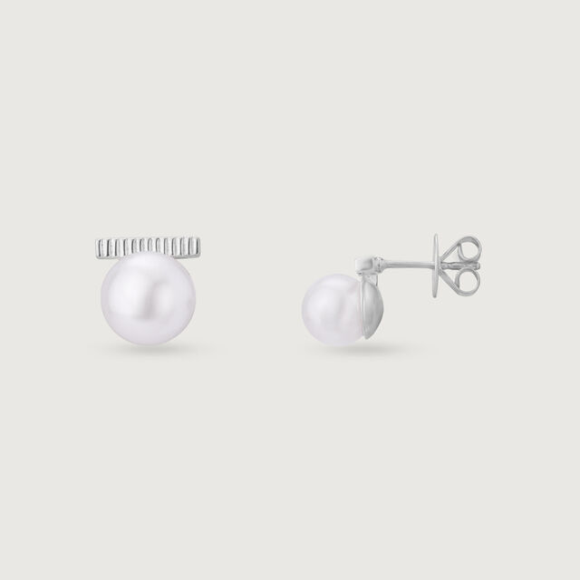 Chic Puff Silver Stud Earrings,,hi-res image number null