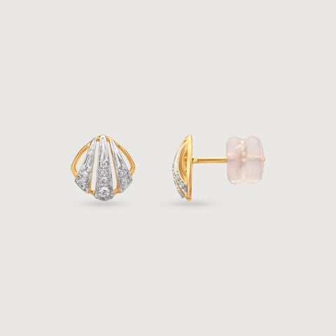 Radiant Arc Diamond Stud Earrings