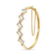 14KT Yellow Gold Sparkling Rhombus Diamond Bangle,,hi-res view 2