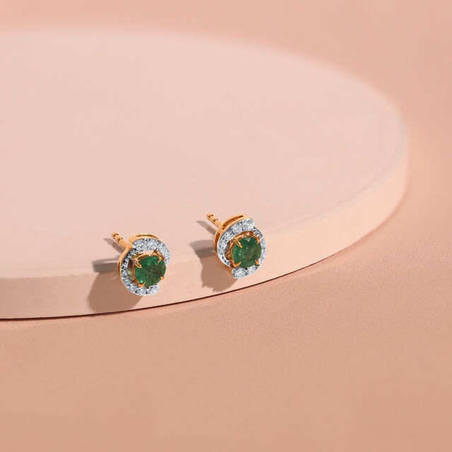 Diana Legacy Emerald & Diamond Stud Earrings,,hi-res image number null