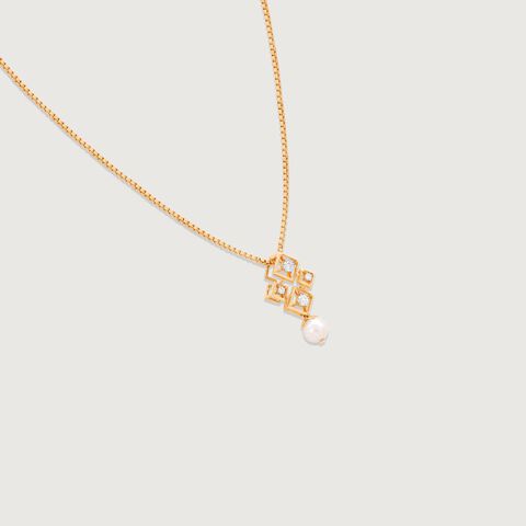 Soft Geometry Diamond Pendant