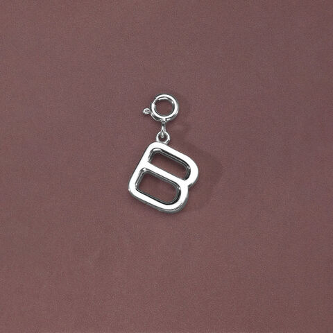 Bold Initial B Silver Charm
