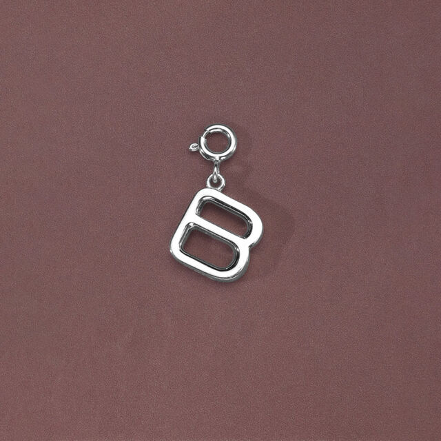 Bold Initial B Silver Charm,,hi-res image number null