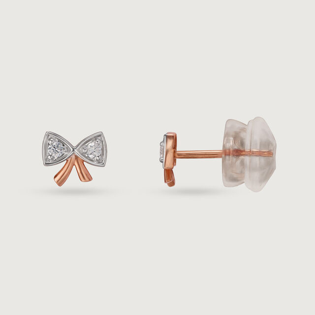14KT Rose Gold Opulent Floral Twist Diamond Stud Earring,,hi-res image number null