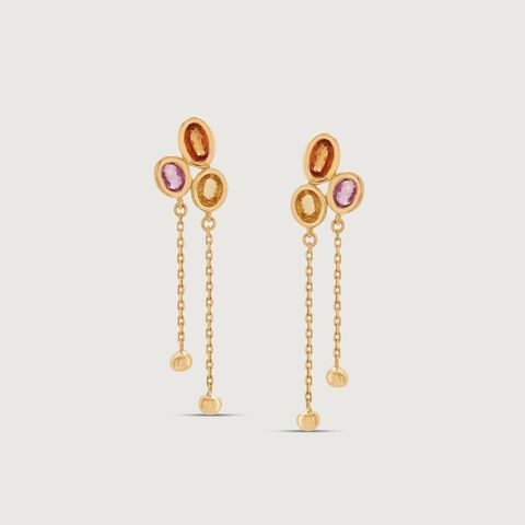 Playful Charm Sapphire Drop Earrings