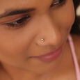 14KT Yellow Gold Pearl Nose Pin,,hi-res view 1
