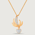 Heartbeat Wingspan 14KT Gold & Diamond Pendant,,hi-res view 3