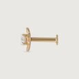 Floral Orbit Gold and Diamond Nose Pin,,hi-res view 4