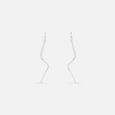 Wavy Minimalist Silver Hoop Earrings,,hi-res view 3