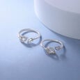 Dainty Heart Silver Toe Rings,,hi-res view 1