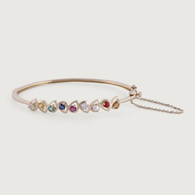 Vibrant Navaratna & Diamond Bangle,,hi-res image number null