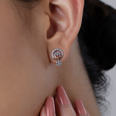 Radiant Cascade Gold & Diamond Stud Earrings