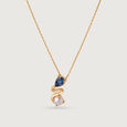 Aqua Shine Pearl & Gold Pendant,,hi-res view 3