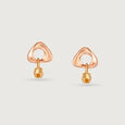 14KT Yellow & Rose Gold Sparkle Glam Stud Earrings,,hi-res view 3