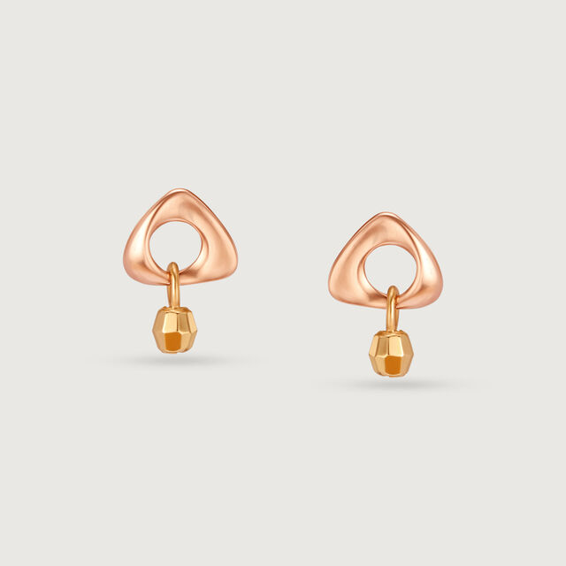 14KT Yellow & Rose Gold Sparkle Glam Stud Earrings,,hi-res image number null