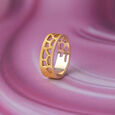 Bold Cut Gold Finger Ring,,hi-res view 1