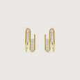 Sleek Parallel Diamond Hoop Earrings,,hi-res view 3