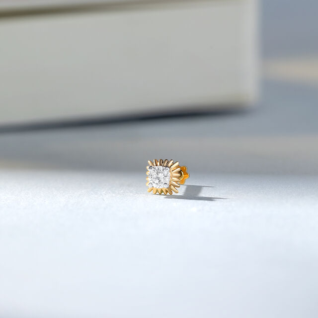 Crowning Glory Gold and Diamond Nose Pin,,hi-res image number null