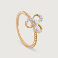 Interconnected Elegance Gold & Diamond Finger Ring,,hi-res view 3