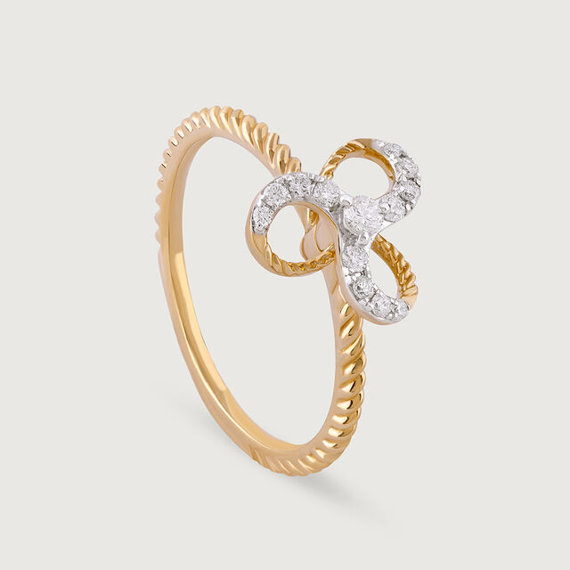Interconnected Elegance Gold & Diamond Finger Ring,,hi-res image number null