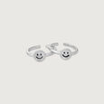 Sunny Smiley Silver Toe Ring,,hi-res view 3