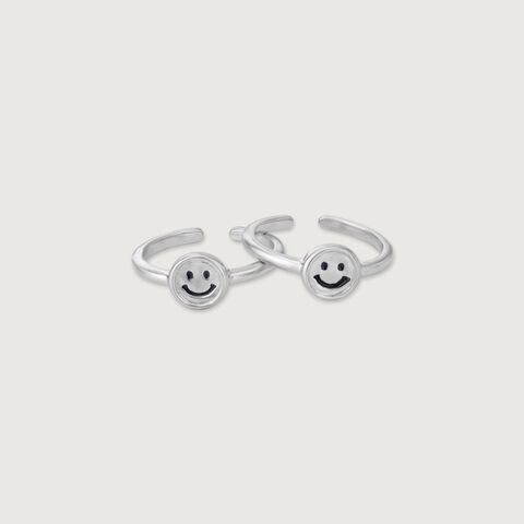 Sunny Smiley Silver Toe Ring