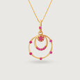 Orbit of Elegance 14KT Dark Pink Sapphire Pendant,,hi-res view 2