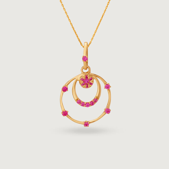Orbit of Elegance 14KT Dark Pink Sapphire Pendant,,hi-res image number null