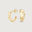 Sculpted Flow Gold Hoop Earrings,,hi-res view 4