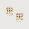 Artisan Heritage Gold & Diamond Stud Earrings,,hi-res view 3