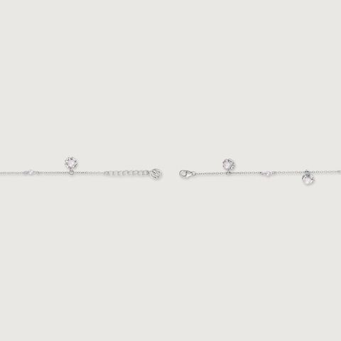 Flirty Bloom Silver Silver Anklet