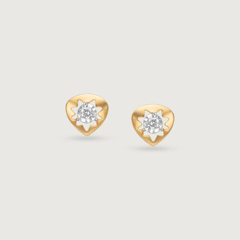 Radiant Solar Diamond Stud Earrings