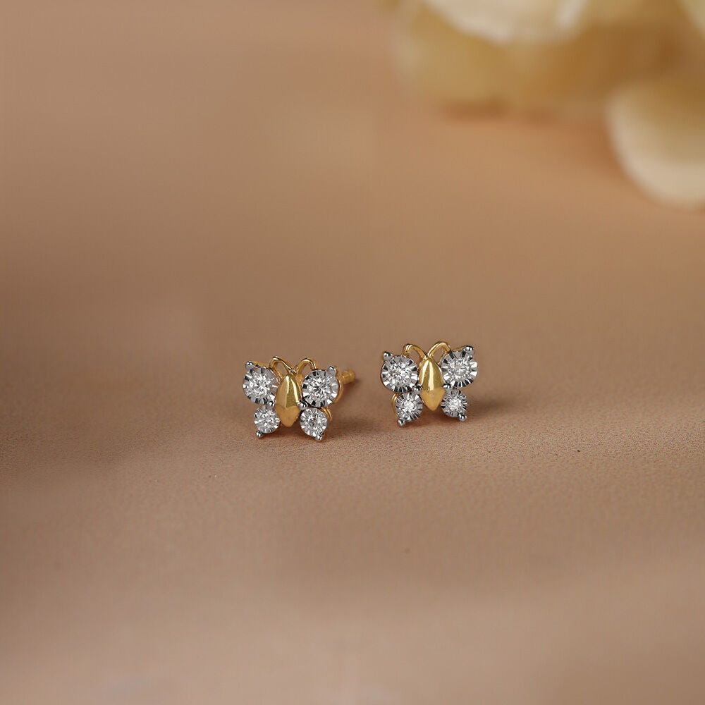 Butterfly diamond stud earrings new arrivals