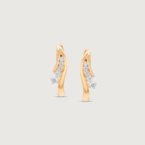 Gleaming Curve Diamond Hoop Earrings