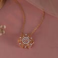 Ornate Bloom Gold & Diamond Necklace,,hi-res view 1