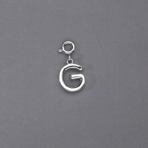 Classic Initial G Silver Charm